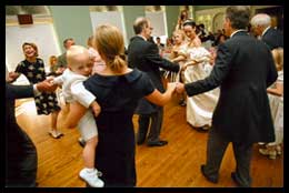 bride dancing with guests